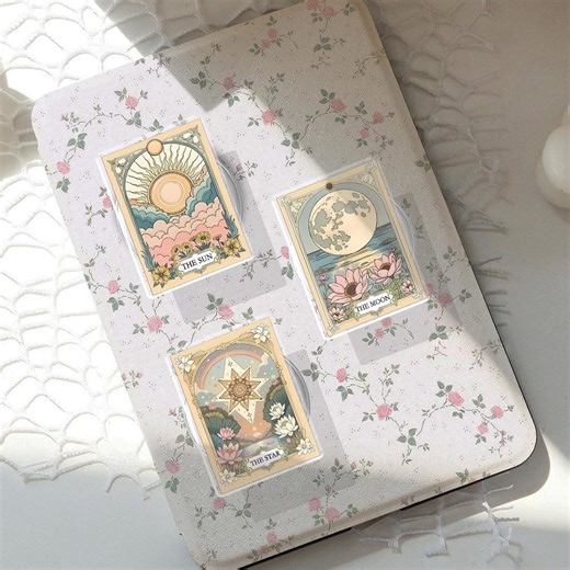 Celestial Tarot Card Phone Grip, Aesthetic Sun Moon Star Magsafe Phone Holder, Spiritual Witchy Phone Stand, Pastel Galaxy Mobile Accessory - Etsy