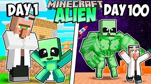 I Survived 100 Days as an ALIEN in Minecraft