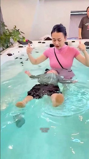 "Infant Survival Swim Training | Baby Floating Skills in Action 🏊‍♂️"