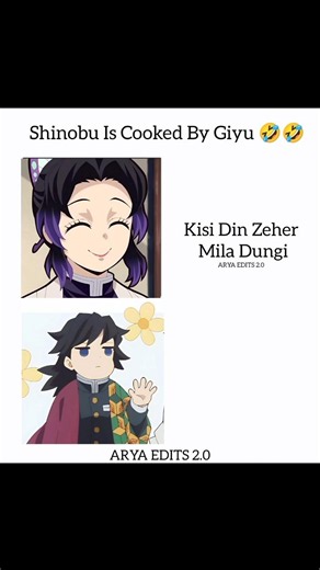 Shinobu Is Cooked By Giyu 🤣🤣 l Arya edits 2.0 l Anime l #shorts #funny