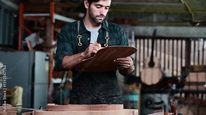 The process of making a classical guitar, Luthier creating a guitar and using tools in a traditional