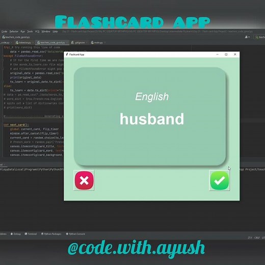 6 Easy Steps to make a Flashcard GUI App to learn French in Python