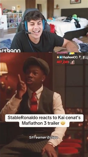 StableRonaldo reacts to Kai cenat’s Mafiathon 3 trailer 🤩