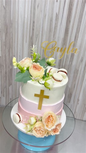 Simple & Easy Christening Cake 💖 #BakersfieldWhippitParin | Dizon's Cake Corner