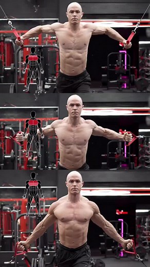 Cable Chest Fly Variations Different angles target different parts of your chest. Full 12-Week Program 🔗 in bio. My program shows you step-by-step. #chestworkout #chestday #cablefly #mensfitness #gymtips