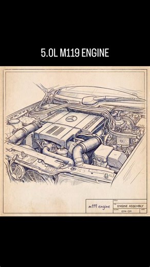 W124 E500 M119 engine.#automobile #cars #carenthusiast #engine #mercedes #shortsfeed #auto #w124amg