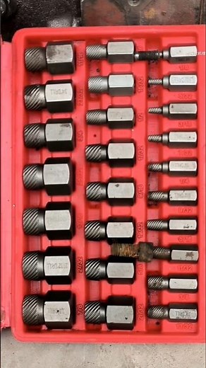 Screw extractor set kit is used for removing damaged, stripped, or broken screws, bolts, and studs