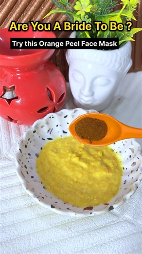 Bride-to-Be Glow in 15 Minutes 👰✨ | Orange Peel Face Mask #orange #peeloff #shorts #bridal #viral