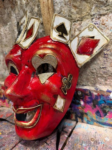 Joker Face Mask - Hand-painted Venetian Mask - Etsy