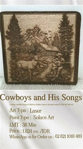Cowboys and His Song's - Golden Turtle #suvenir #hadiah #laser #hiasandindingkamar