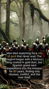 The El Dorado myth originated with a ritual of the Muisca people in Colombia. During a new ruler's coronation, he was covered in gold dust and paddled to the center of Lake Guatavita, where treasures were offered to the gods. Spanish conquistadors, hearing reports, misinterpreted this as evidence of a vast golden city. Their relentless quests, like Gonzalo Pizarro's 1541 expedition from Quito, were disasters. Men perished from starvation, disease, and conflicts. Francisco de Orellana, sent from 