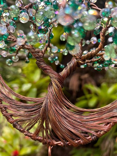 Full 3D Crystal Tree of Life Suncatcher: Copper Wire Hanging Decor - Etsy