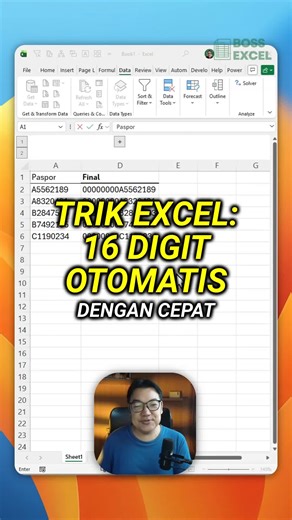 Pernah nggak sih, dapet data nomor paspor yang panjangnya mintanya HARUS 16 digit dengan tambahan 0 di depannya.. 😩 Kalau input manual angka