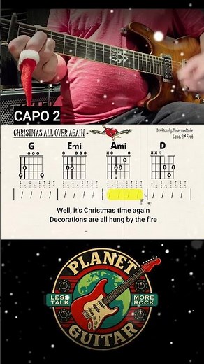 How to Play "CHRISTMAS ALL OVER AGAIN" by Tom Petty (Capo 2) | Intermediate Guitar Play-Along + TAB