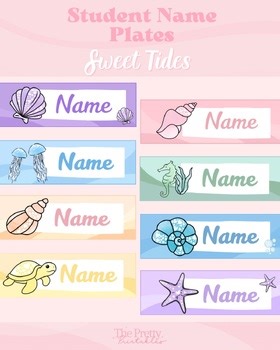 Sweet Tides Student Name Plates | Ocean Calm Classroom | Hearts | New Decor