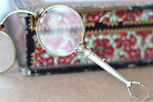 1900 Lorgnette Glasses Gilt Metal - Etsy
