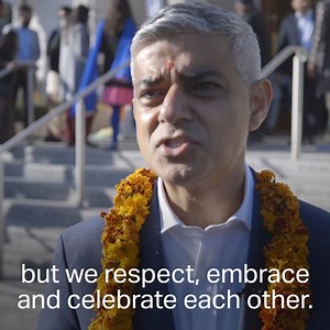 Today I visited north London temples for the festival of Diwali. Our Sikh, Hindu and Jain communities give so much to our city, and their values of friendship and family are a big reason why London is the greatest city in the world #LondonIsOpen | Mayor of London