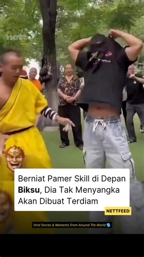 Nettfeed on Instagram: "Dia datang dengan niat pamer skill. Biksu ini menjawab tanpa banyak bicara. Kadang yang paling hebat bukan yang paling banyak gaya, tapi yang paling tenang saat menunjukkan kemampuan. Dan di momen ini, semua orang langsung paham: ada level yang tak perlu diumumkan. 🔥🙇‍♂️ Hey, don’t scroll past! 😇 maybe this account is your kinda vibe, cek profil ya 🖤@nettfeed"