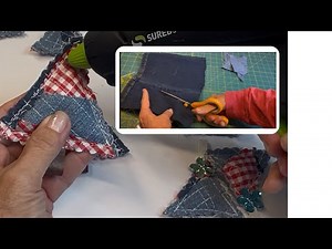 I Turned Blue Jean Scraps Into Beautiful DIY Christmas Ornaments | Upcycled Denim Crafts