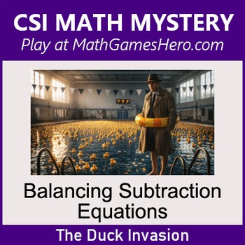 Balancing Subtraction Equations | Digital CSI Math Mystery Game