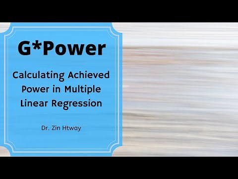 G*Power: Calculating Achieved Power in Multiple Linear Regression