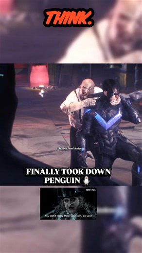 Batman & Nightwing VS Penguin 🥶 #dcuniverse #arkhamseries #batman #nightwing #penguin