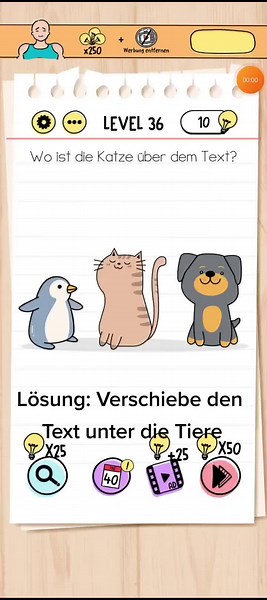 Brain Test Level 36 Lösung und Tipps