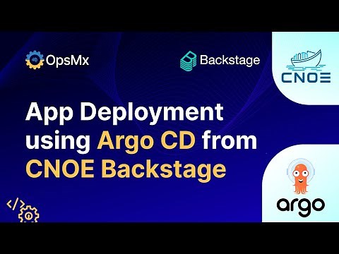 Backstage for Argo CD Deployments | Internal Developer Portal | CNOE