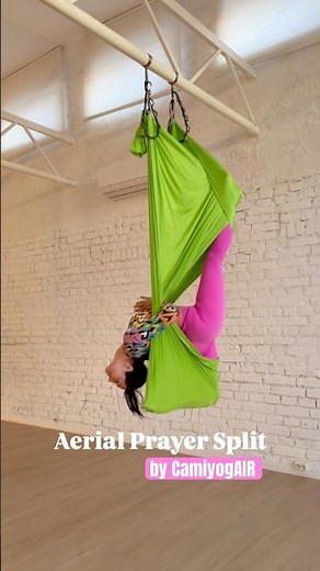 Prayer Split🩷#aerialyoga #aerialsilks #split #aerialtricks #aerialflow #inspiration #flexibility