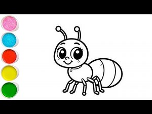 How to draw ant easy step by step for kids and beginners