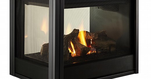Pier Three-Sided Gas Fireplace