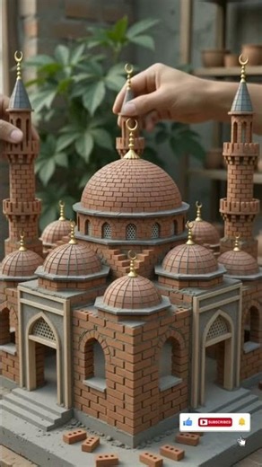Miniature DIY Construction Timelapse: Building a Grand Mosque from Scratch #shorts