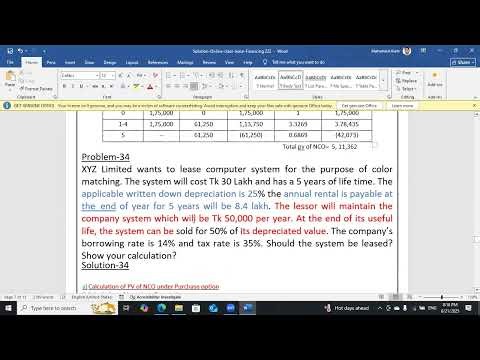 Lease financing class 1