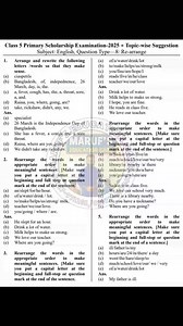 Class 5 All Rearrange Suggestion for Government scholarship exam 2025. | Maruf's Education Care
