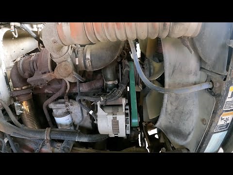 Changing serpentine belt on 8.3L Cummins engine