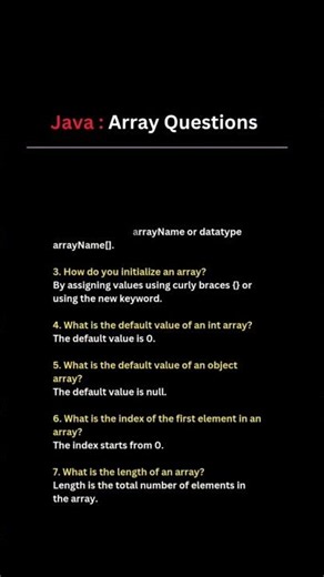 🔥 Java Arrays Interview Question | Every Fresher Must Know #shortsfeed