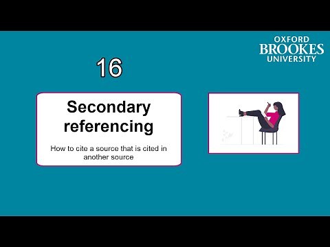 16. Harvard referencing: Secondary referencing