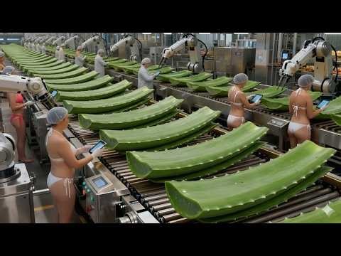 Inside Aloe Vera Gel Factory 😱 | From Leaf to Jar – Full Process