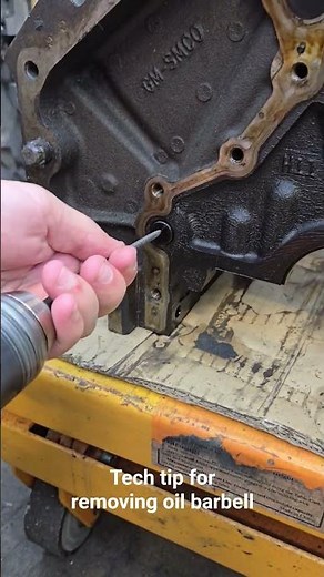 Easy tip for removing the oil barbell on an LS style block!
