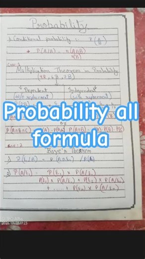 probability all formula ⁉️#mathematics #jeemains
