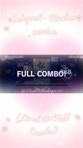 Pjsk mini view of gameplay - Integral (Master version with Full Combo)