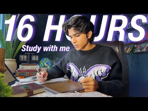 16 HOURS LIVE🛑 Study With Me📚 | Cozy Ambience🌧️ | 90/10 Pomodoro⏳| Deep Work Mode