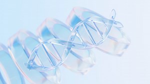 Transparent glass dna structure, 3d rendering. Premium Stock Video Footage