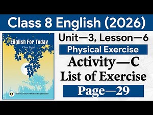 Class 8 English Unit 3 Lesson 6 Question Answer | Class 8 English Book 2026 Page 29 Activity C