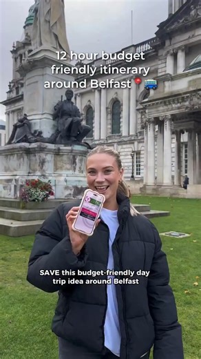 SAVE this 12hr budget-friendly itinerary with Translink 🚌 📍 Planning a trip to Belfast this autumn? Getting around the city has never been so easy with Translink Metro’s £4 Unlimited All Day Travel Ticket! Available within the mLink ticketing app or contactless tap on 2 journeys. Download the app here >>> vstbelfast.com/TranslinkmLinkApp Here’s how to spend the perfect day on a budget ⬇️ 📍 Guided tour of Belfast City Hall 👀 360° views of the city at Victoria Square Dome ☕ Grab a coffee at St