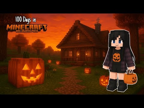 I Survived 100 Days In a Halloween Minecraft world 🎃 / Part 1