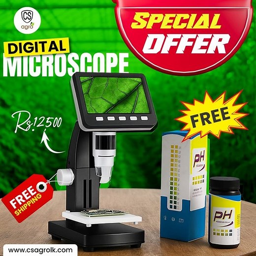 Get your hands on our Digital Microscope and receive a FREE pH Test Strip 🎁 FREE island-wide shipping! 🚚 Perfect for students, farmers, home labs, or curious minds. 📦 Limited-time offer – don’t miss out! 👉 Order now from our website and start exploring like never before! - https://csagrolk.com/product/lcd-digital-microscope/ 🔰අප වෙබ් අඩවිය හරහා ඔබ මිලදී ගන්නා සෑම Microscope 🔬 එකක් සඳහා නොමිලේ 🎁 PH Test Strip Pack එකක් ලබා ගන්න. ⭕දිවයින පුරා බෙදාහැරීම නොමිලේ...🤩 👉දැන්ම පිවිසෙන්න - https: