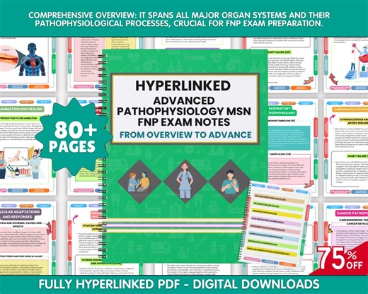 Advanced Pathophysiology MSN FNP Exam Notes All Exams - 15  Categories 2025-26 NEW Hyperlinked - Etsy