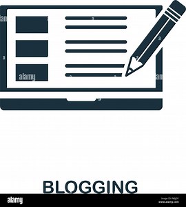 Blogging icon. Monochrome style design from smm icon collection. UI. Pixel perfect simple pictogram blogging icon. Web design, apps, software, print usage Stock Vector Image & Art - Alamy