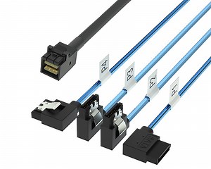 [Hot Item] Connector Mini Sas HD Sff-8643 to 4SATA with Angle SATA Cable